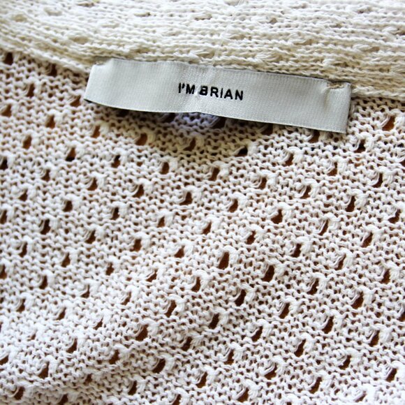 BNWT SS25 I'M BRIAN OPENWORK KNIT JOHNNY COLLAR POLO L - Picture 8 of 12